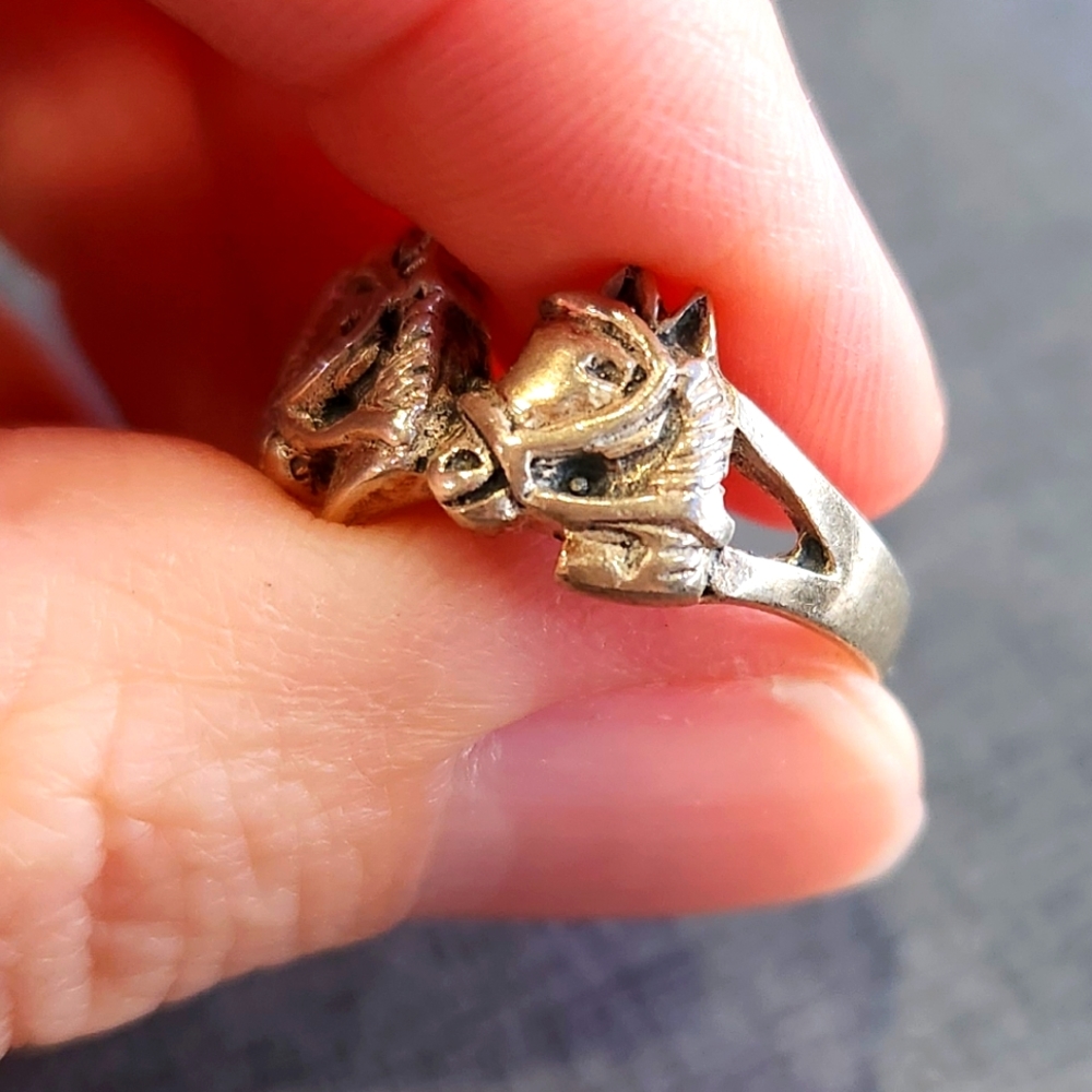 Sterling silver horse ring